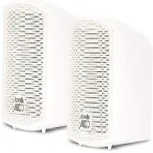 어쿠스틱 오디오 AA321W 장착형 실내 스피커 400와트 흰색 책장 쌍