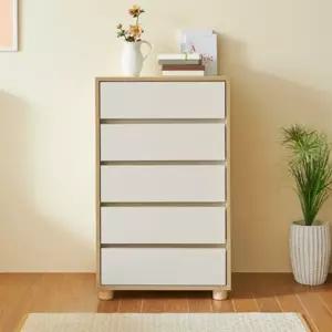 내츄럴 크림화이트 아이방 원목발 5단 서랍장 60cm / 소품 침대 예쁜 심플