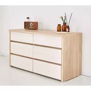 심플 감성 투톤 와이드 3단 서랍장 150cm (4색) 자취방 침대 틈새 선반 옷