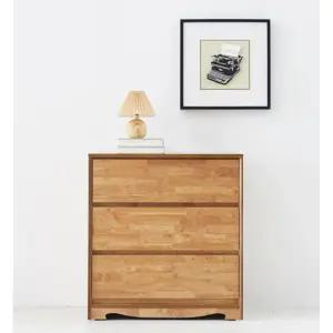 감성 컬러 심플 원목 3단 서랍장 830 / 수납 자취방 고급 긴 침대 빈티지