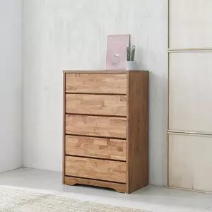 높은 내츄럴 원목 5단 거실 서랍장 85cm (2색) 유럽풍 긴 침대 아이방 광폭