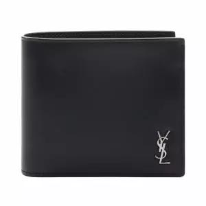 [입생로랑]25FW 남성 모노그램 은장로고 반지갑 (607727 1JB0E 1000 25F