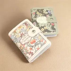 꽃무늬 정원 플라워 카드 지갑 대용량 수납 명함 파우치 미니 동전 반 얇은 선물 슬림