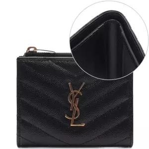 [입생로랑]25FW 여성 카산드라 마틀라세 반지갑 (575879 BOW01 1000 25F