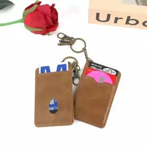 슬림 열쇠고리 가죽 카드지갑 브라운 브라운카드지갑 슬림카드지갑 키링카드지갑