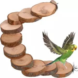 발라쿠 앵무새 사다리 새 플랫폼 농어 햄스터 잉꼬 케이지 장난감 새장 천연 목재 스탠딩 10단계