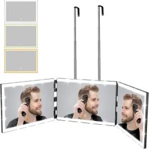 8개의 라이트 스트립과 텔레스코프 후크로 메이크업 면도 브레이딩 및 스타일링을 위한 XIGETTRAIL 충전식