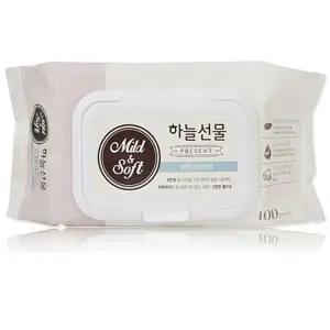 (힘찬)하늘선물 물티슈 100매 캡형 10개형 다용도 휴대용 고급 가정용 부드러운 간편 아기