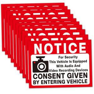 차량 오디오 및 비디오 녹화 장치 스티커 10개, 차량 공유, 밴, 트럭, 택시, 비닐 데칼, 자외선 차단, 방수 3.5인치 x2.5인치 차량용 카메라 오디오 비디오 녹화 창 비닐 스티커