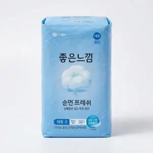 [좋은느낌] 좋은순면 슬림 날개 대형 32개 x 4팩 속 옷같이 부드러운