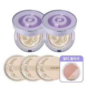 에이지20s 다이아 물광샷 앰플 에센스 팩트 본품 2개+리필 3개+블러셔