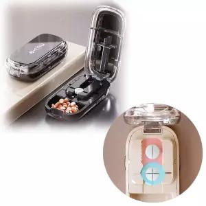 (힘찬)휴대용 알약 커팅기 4등분 2등분 자르 가위 쪼개 소분 절단 커터 케이스 보관용용통 약기 컷팅 용통