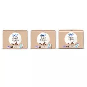 쏘피 유기농생리대 무표백 순면생리대 대형 16p X 3팩