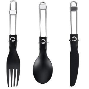 익스플로러 베어 세트 캠핑 접이식 티타늄 3피스 블랙 도구