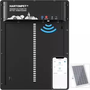 하르톰펫 자동 치킨 코프 도어 - 프로그래밍 가능한 앱 배터리/태양광 패널/그리드 작동 안티핀치용 모션