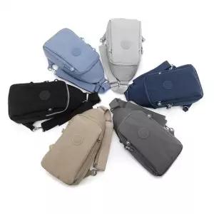 깔끔한 패브릭 슬링백 민다사 크로스백 스타일 베이직 옆으로매는가방 허리색 체스트백