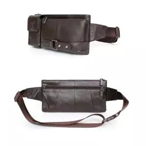 남성 보조가방 슬링백 블루마운트 가죽 힙색 남자힙색 허리가방 남자슬링백 허리색