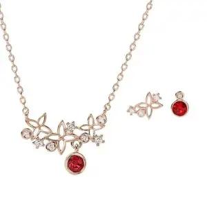 [하프클럽/](귀걸이 목걸이) 탄생화 그리고 탄생석 세트