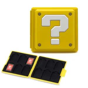 도페배 스위치 게임 카드 케이스 휴대용 홀더 하드 쉘 보관 12개의 슬롯이 있는 대용량 정리함 Q 옐로우