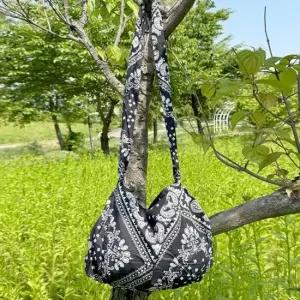 에코백 여성 반다나 숄더 크로스 데일리 가방 블랙