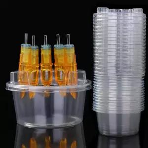 HOINCO 20PCS 일회용 타투 카트리지 컵 홀더 원피스 바늘 배치 랙 플라스틱 작업 청소