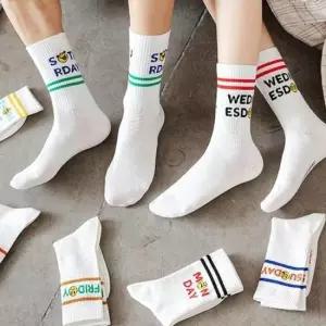 2개 귀여운 요일양말 일주일양말 데일리 스포츠삭스 발목양말 중목양말 하프삭스 미들삭스