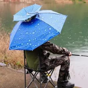 양손 자유로운 낚시 그늘막 모자 우산 머리에 쓰는 모자우산