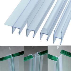 2X50cm 없는 목욕 샤워 스크린 도어 스트립 10 12mm 실러 PVC 방수 씰링 Weatherstrip 욕실 하드웨어