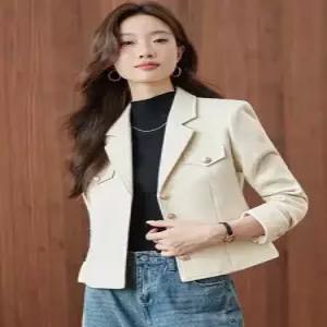 여친 베이지 쇼트 봄가을 상의 재킷 정장 코트 DUCHI3