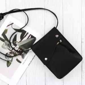 [하프클럽/]미니 크로스 슬림 체인 2스트랩 핸드폰 가방 블랙