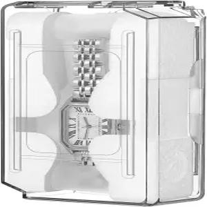 NUOBSTY 1Pc 시계 상자 - 디스플레이 여행 컬렉션 보관을 위한 투명 뚜껑 휴대용 정리함이 있는 케이스