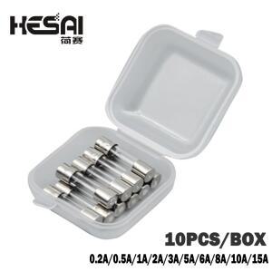 10PCS 고속 블로우 유리관 퓨즈 5x20mm 250V F0.2A 0.5A 1A 2A 3A 5A 6A 8A 10A15A 모듬 키트