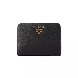 [명품] 사피아노 메탈로고 여성 반지갑 블랙 1ML018 QWA F0002