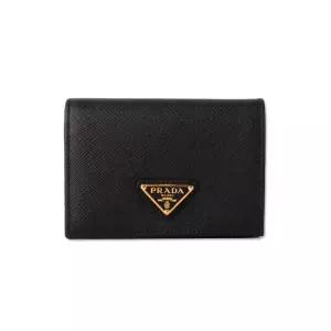 [명품] 사피아노 삼각로고 여성 반지갑 블랙 1MV021 QHH F0002