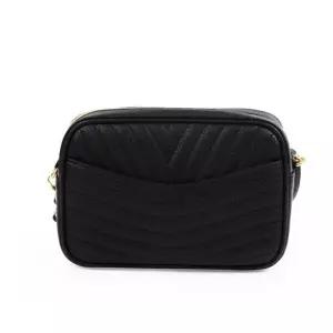 [하프클럽/]여자 크로스 스퀘어 퀼링 심플 핸드백 가방 블랙