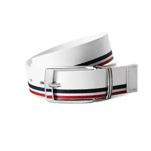 [하프클럽/]벨트 버클 혁띠 통가죽 캐주얼 줄패턴 벨트 화이트