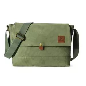[하프클럽/]학생 메신저백 캔버스 빈티지 캐주얼 가방 그린