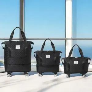 아이러빗 2단 확장 보스턴백 블랙 바퀴달린 여행가방