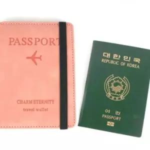 여권케이스 살구색 여권파우치 신여권케이스 여권홀더 해외여행필수품 가죽여권지갑