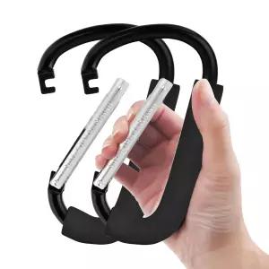 유모차 후크 2팩 6.3인치 대형 클립 초대형 카라비너 헤비 듀티 엄마용 범용 액세서리 행 쇼핑백 지갑