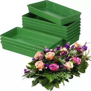 토드모미 0팩 플로럴 폼 트레이 06인치 직사각형 그린 플라워 배열 베이스 웨딩 센터 및 파티 장식용