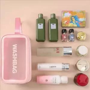 휴대용 여행용 세면 파우치 투명 여행용 워시 백 세면도구 수납 WFLP9SV