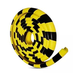 벽 모서리 보호대 196.9인치 5m 헤비 듀티 옐로우 블랙 NBR 고무 창고 선반 차고 및 장비 보호용 셀프 접착