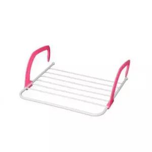 후크형 창틀 선반 베란다 미니 세탁 빨래 건조대 핑크 도어 행거