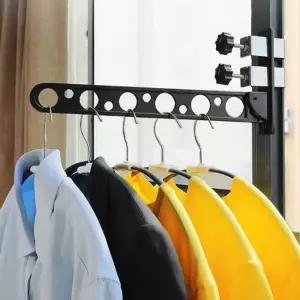 접이식 알루미늄 옷걸이 블랙 창틀 단품 빨래건조대 튼튼한 창문