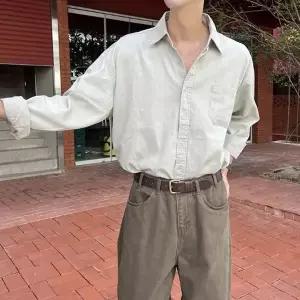 남자 오버핏 긴팔 워싱 봄 가을 캐쥬얼 코튼 셔츠