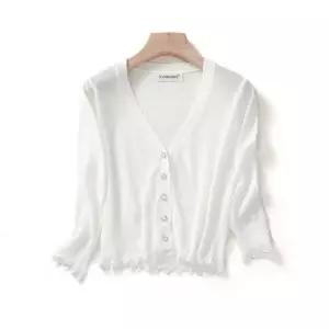 여성 얇은 오버핏 간절기 가디건 비치 긴팔