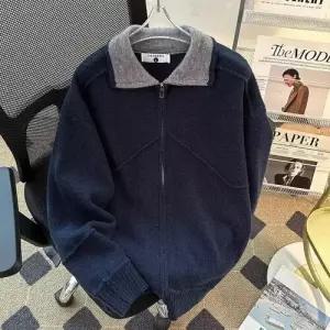 원더우면 남자 캐주얼 겨울 스웨터 야상 봄가을 플리스 가디건 스탠드넥 자켓 상의 OPH3