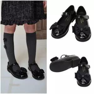 [빈]블랙 에나멜 리본구두BA12AF01BK