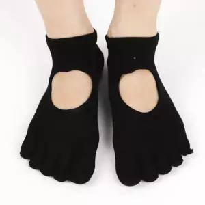 [콩심팥심]논슬립 스포츠발가락양말 필라테스 운동 블랙 삭스